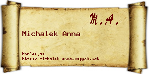 Michalek Anna névjegykártya